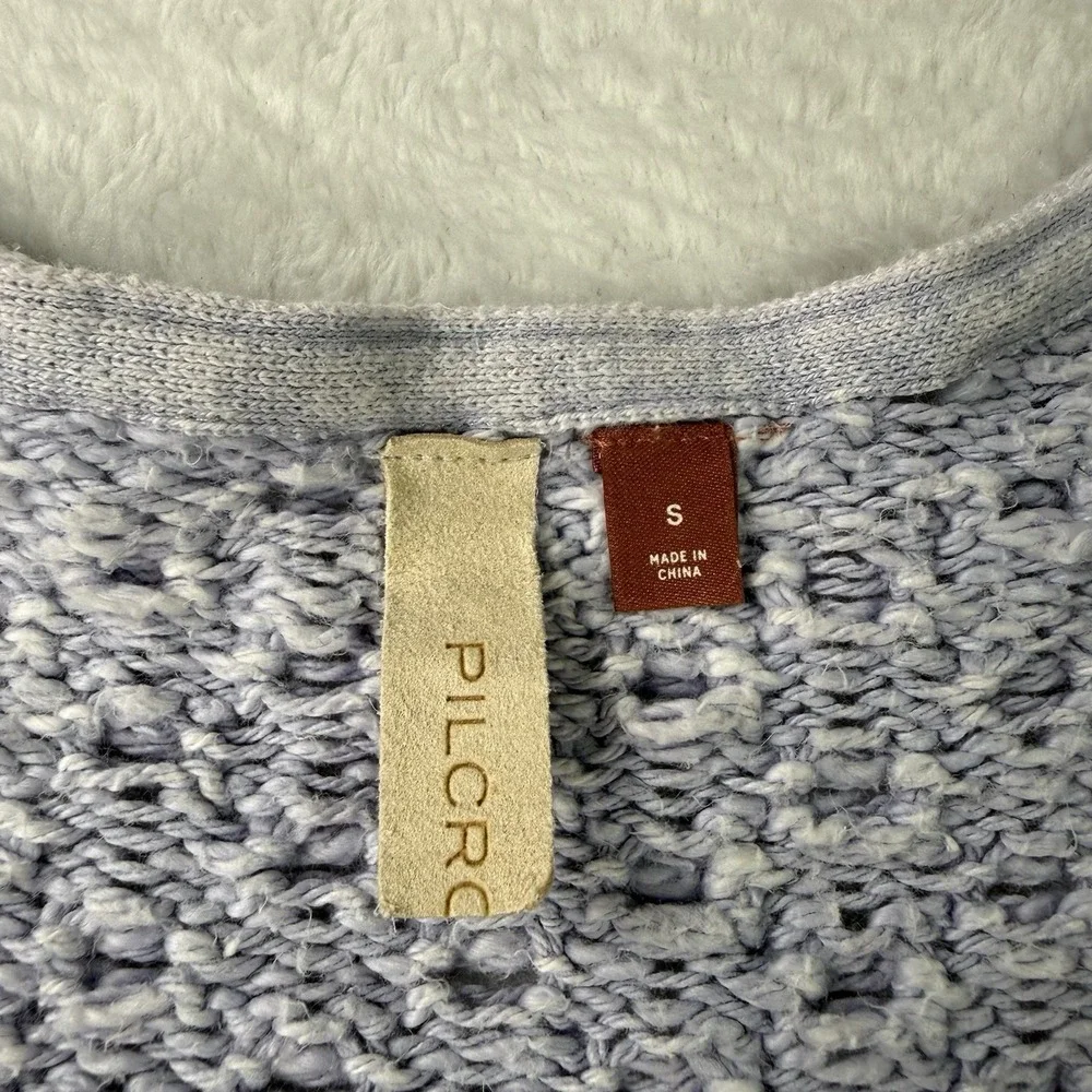 Pilcro by Anthropologie Sweater Womens S Purple Christian Relaxed Fit‎ Textured